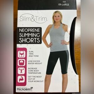 Slim & Trim Gray and Black Neoprene Slimming Shorts - XXL - NIB